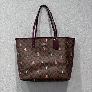 COACH®  Disney X Coach City Tote With Signature Canvas Interior And  Cruella Motif